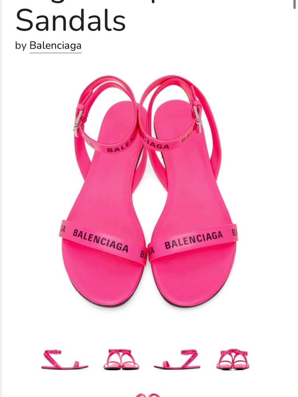 Balenciaga Hot Pink Logo Strap Sandals